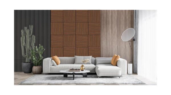 Akusztikus falpanel falra és mennyezetre 60x60 cm Teak - Image 3