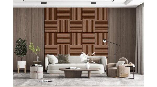 Akusztikus falpanel falra és mennyezetre 60x60 cm Teak - Image 4