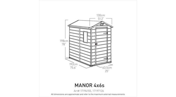MANOR 4x6 műanyag kerti ház bézs-barna - Image 5
